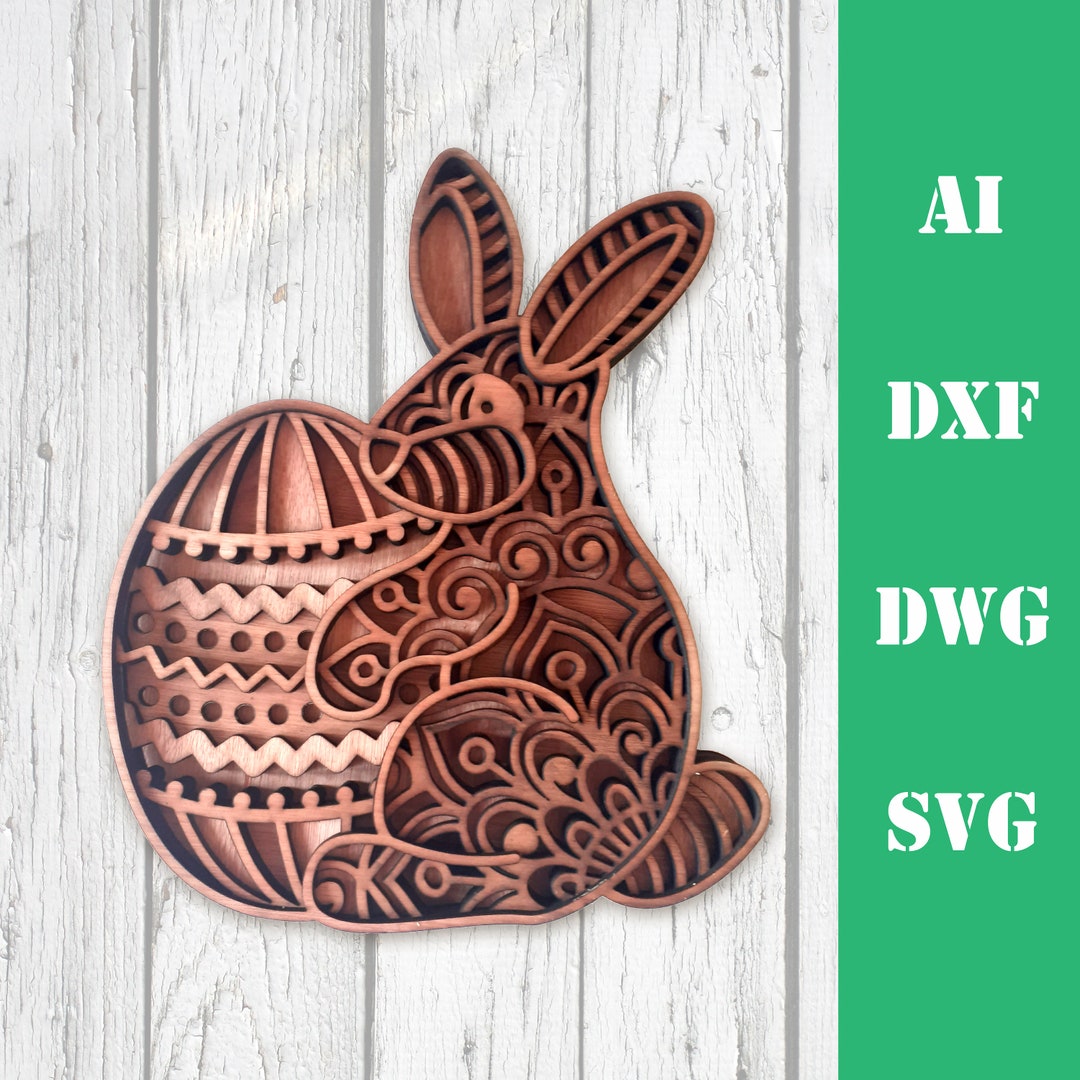 Easter Bunny With Easter Egg 3D Layered Multi Layer Mandala Laser Cut ...