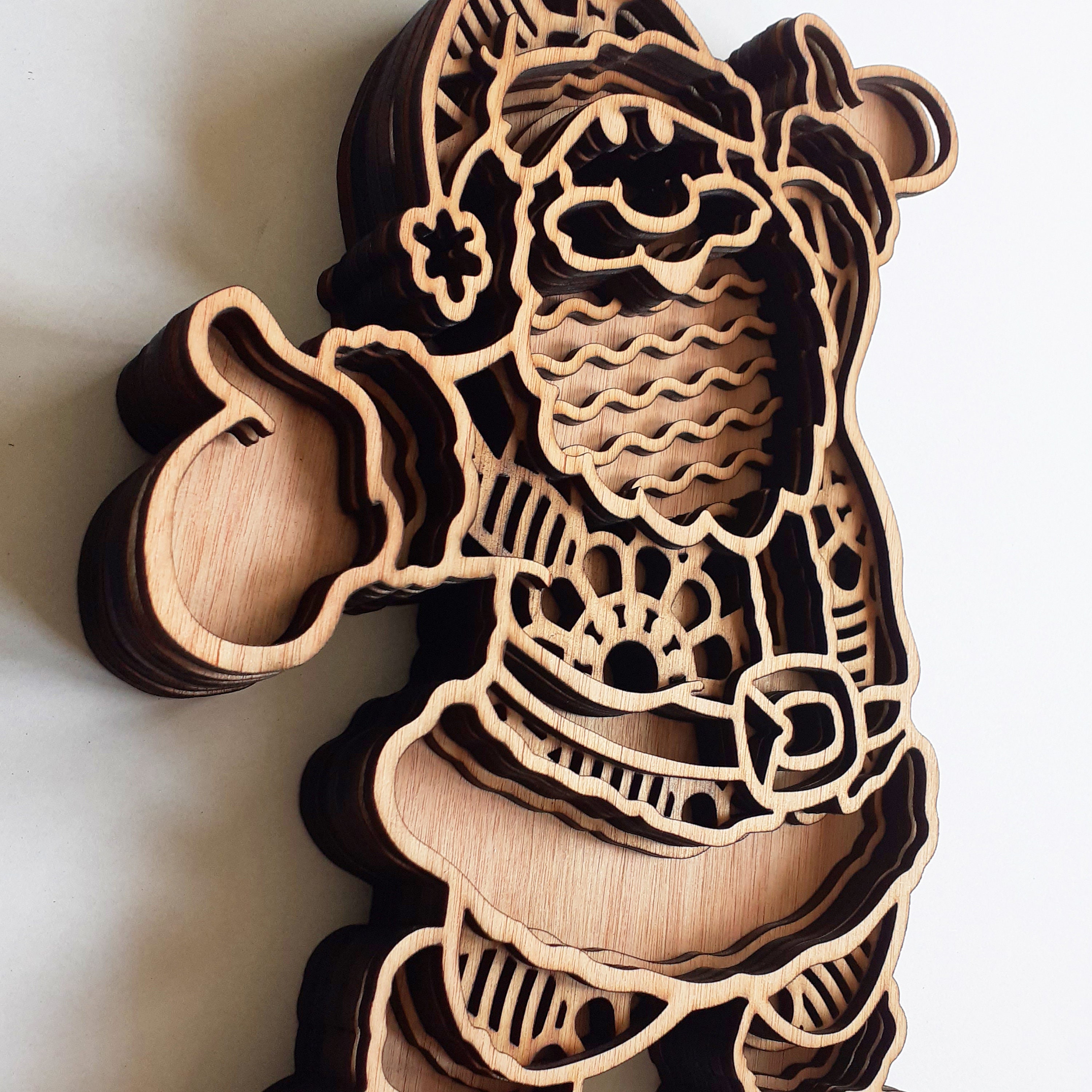 3d Layered Santa Christmas Multi Layer Mandala Laser Cut File ...