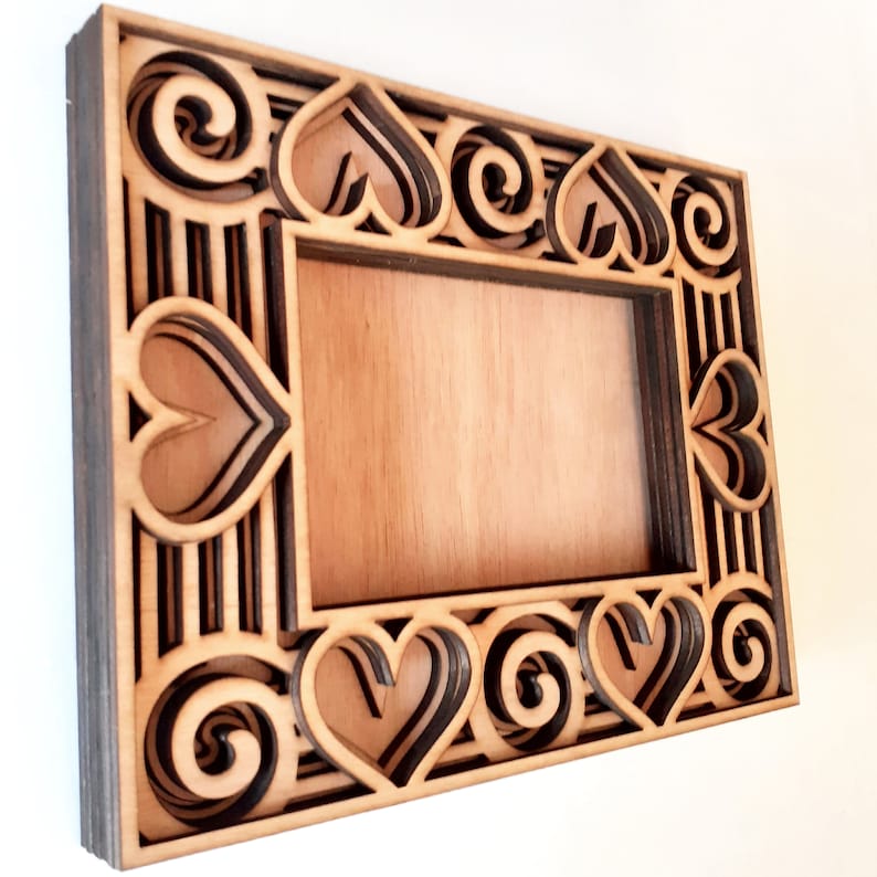 Download Photo frame hearts Valentine 3D multi layer mandala laser ...