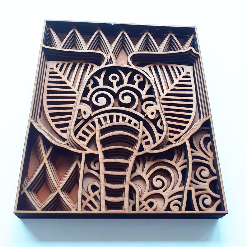Download Elephant multi layer mandala model laser cut file ...