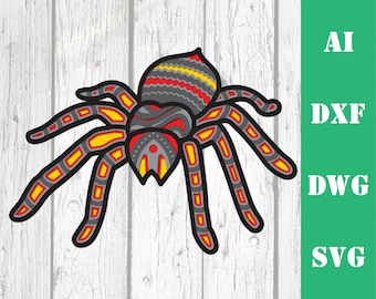Spider Halloween layered 3D multi layer mandala model laser cut file, commercial use, wall art home decor CNC download dxf svg ai dwg cricut