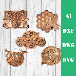 I migliori venditori raggruppano file di taglio laser mandala multistrato, noi commerciali, decorazioni artistiche da parete CNC glowforge scarica dxf svg ai dwg cricut 3d