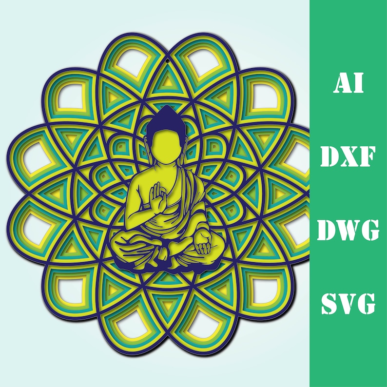 Download Buddha model multi layer mandala laser cut file commercial ...