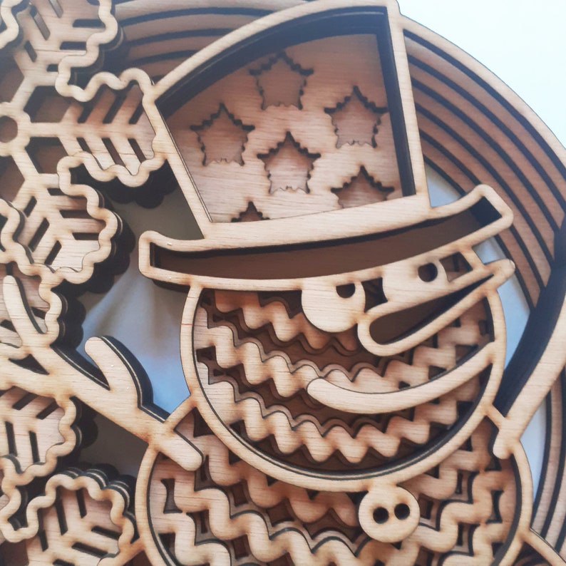 Download Winter snowman multi layer mandala model laser cut file | Etsy