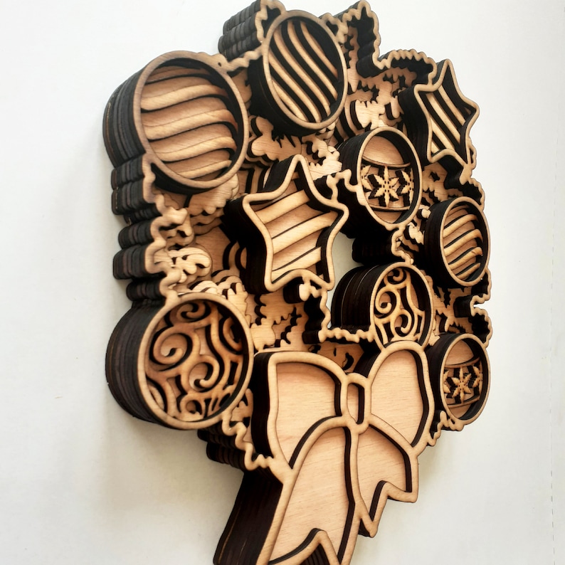 Layered Christmas Wreath 3d Multi Layer Mandala Doesjie Laser Cut File ...