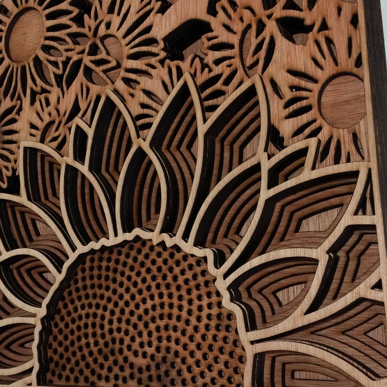 Download Sunflower field multi layer mandala model laser cut file ...