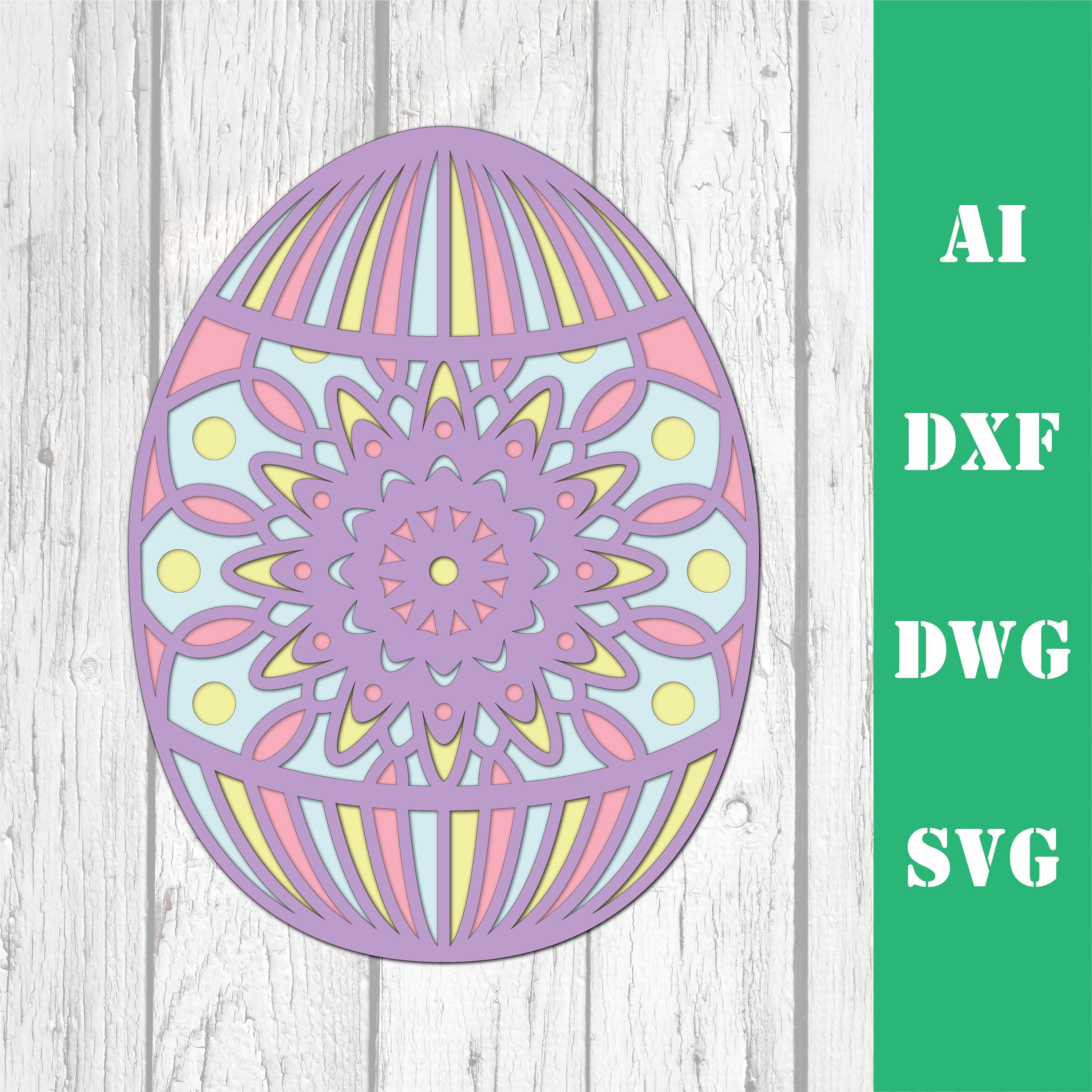 Easter Egg 3D Layered Multi Layer Mandala 3d Laser Cut Files Commercial ...