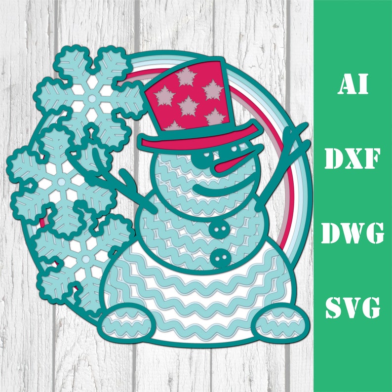 Download Winter snowman multi layer mandala model laser cut file | Etsy