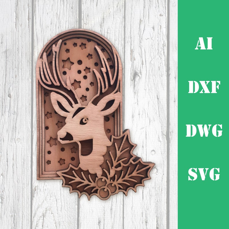Reindeer Christmas Layered 3D Multi Layer Mandala Laser Cut | Etsy