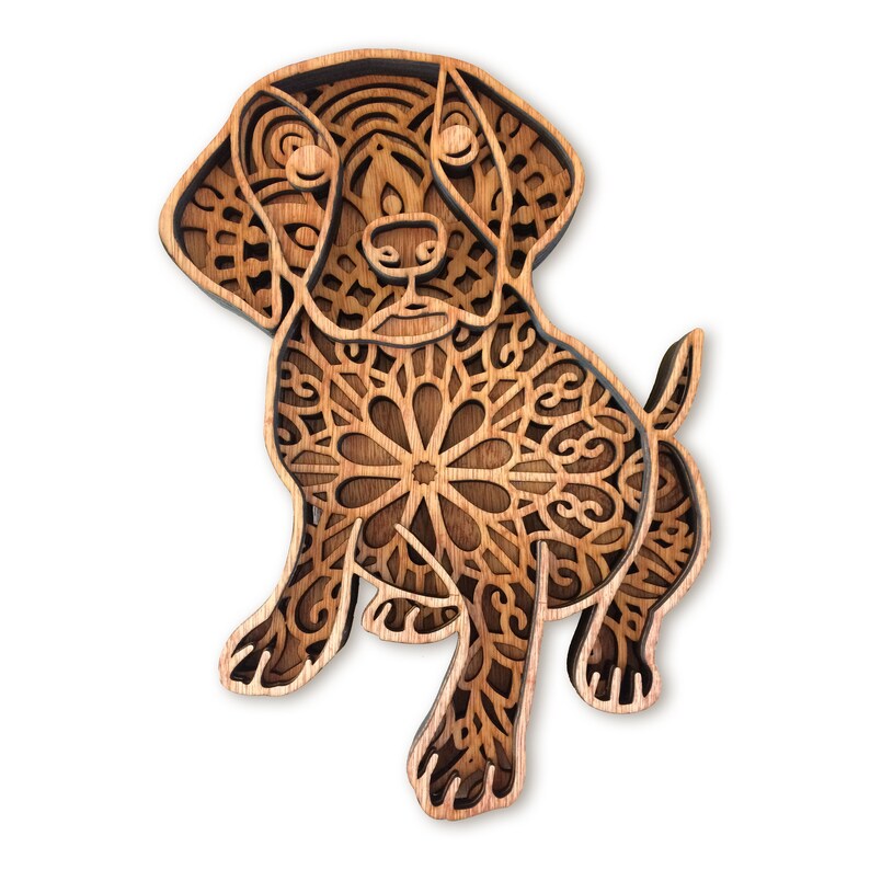 Download Cute dog puppy multi layer mandala model laser cut file | Etsy