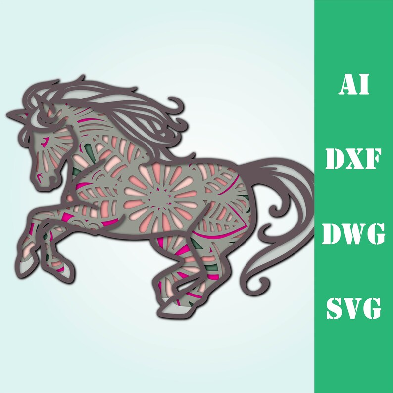 Download Horse horseshoe multi layer mandala model laser cut file ...