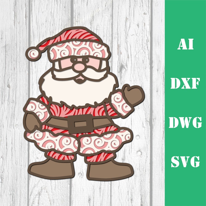Layered Santa Christmas Multi Layer Mandala Laser Cut File, Commercial ...