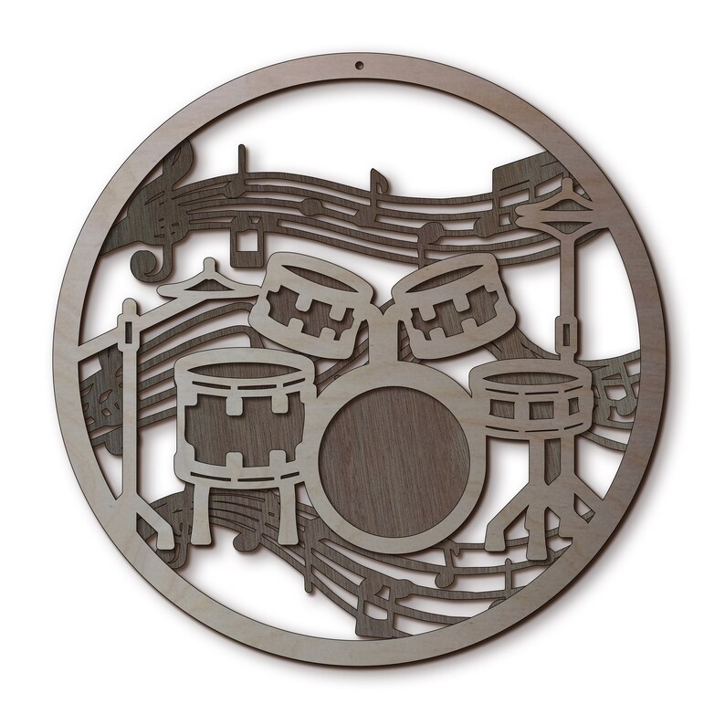 Drum Kit Music Instrument Layers Wall Art Model Laser Cut Etsy