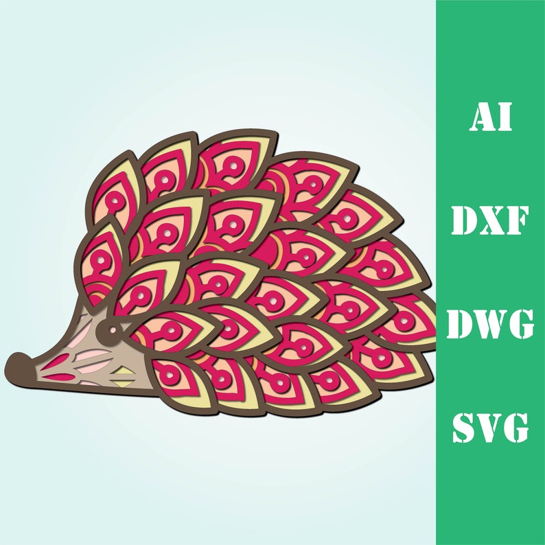 Download 3d mandala hedgehog Multi layer mandala model laser cut ...