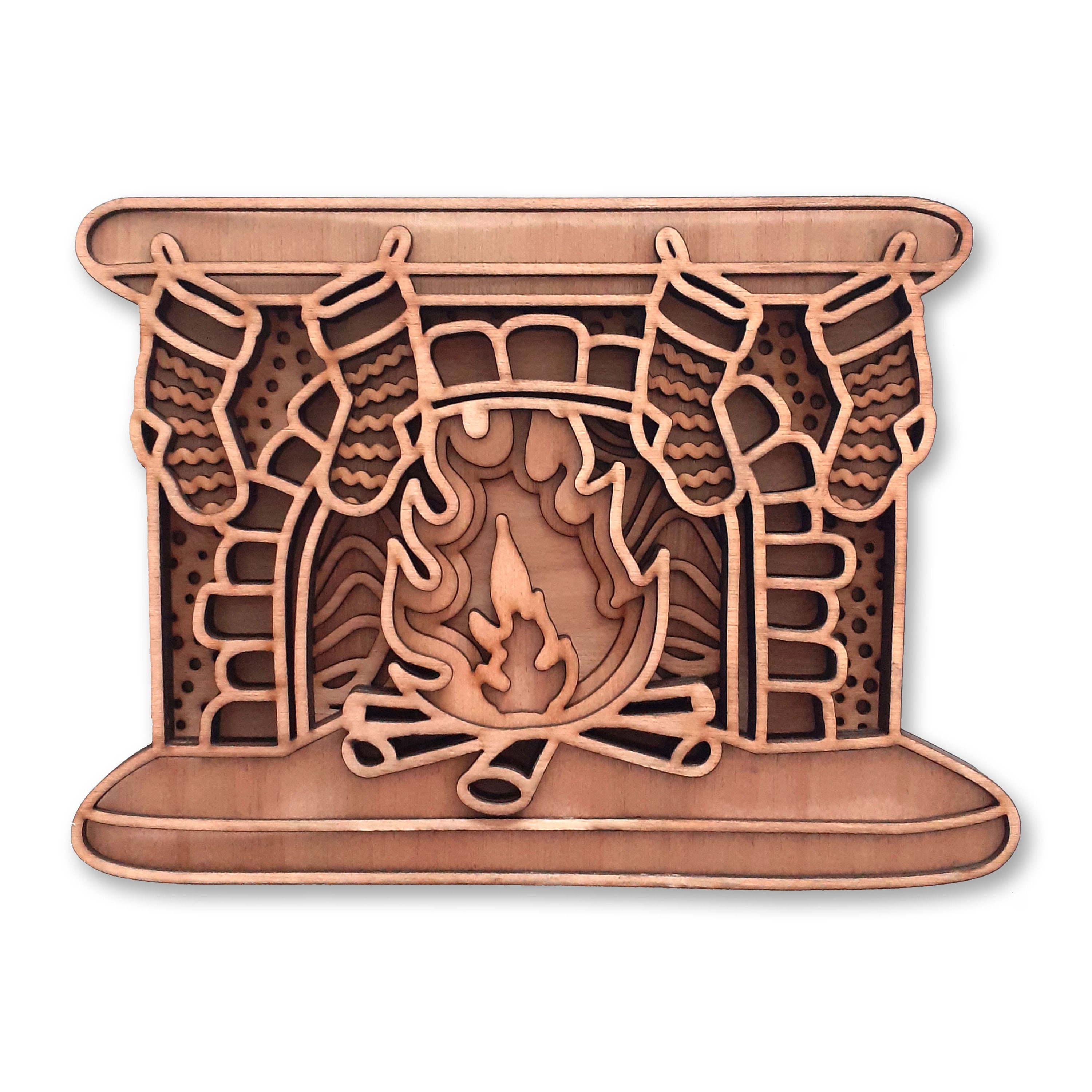 Weihnachtskamin mit Strümpfen layered multi layer Mandala | Etsy