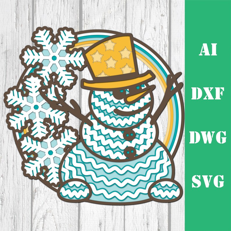 Download Winter snowman multi layer mandala model laser cut file | Etsy