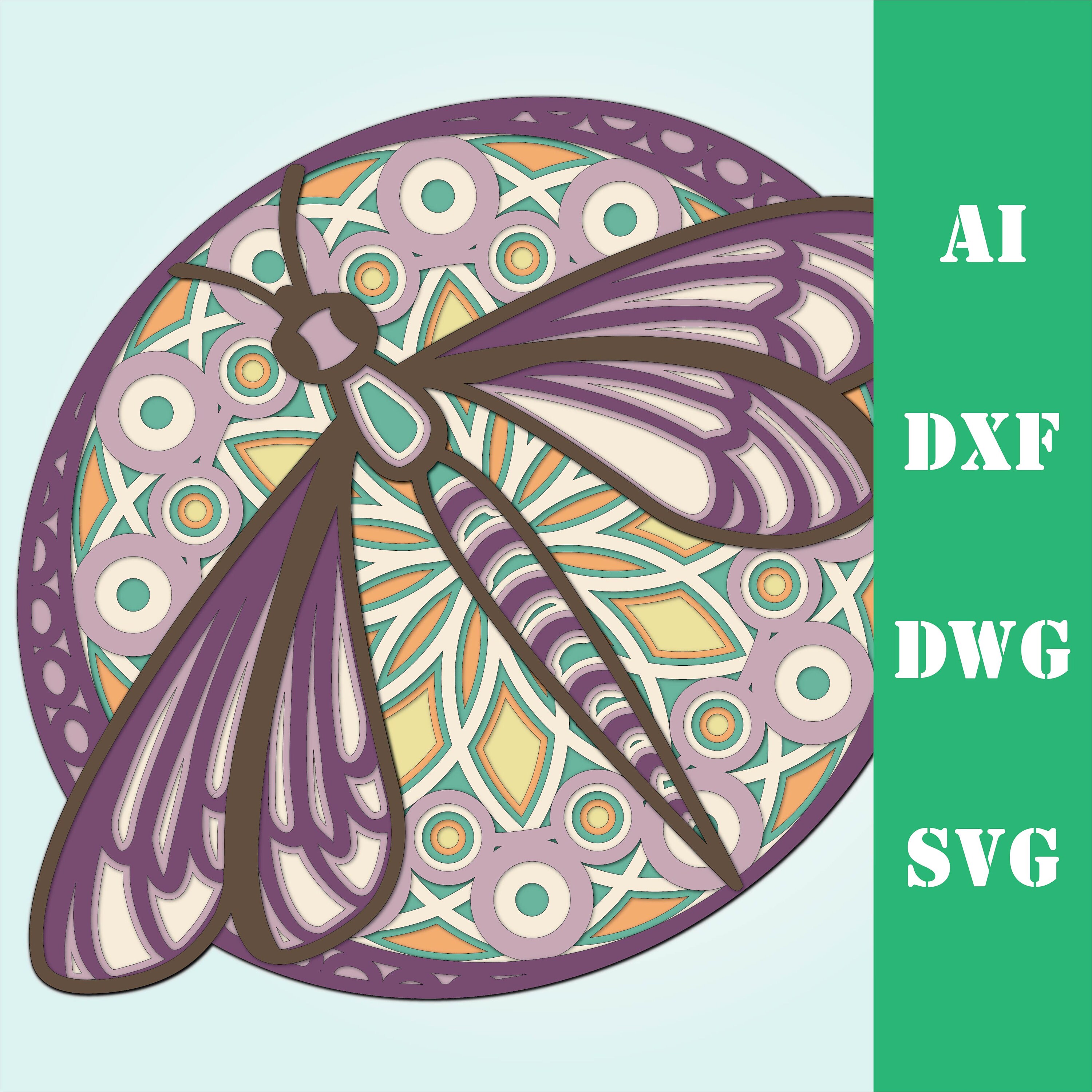 Download Multi Layered Dragonfly Svg - Layered SVG Cut File ...