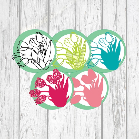 Tulips Multi Layer Mandala Model Laser Cut File Commercial Use