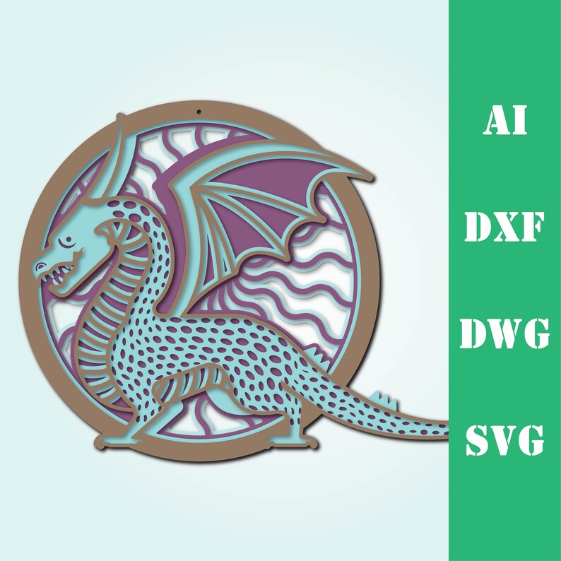 Download Dragon multi layer mandala model laser cut file commercial ...