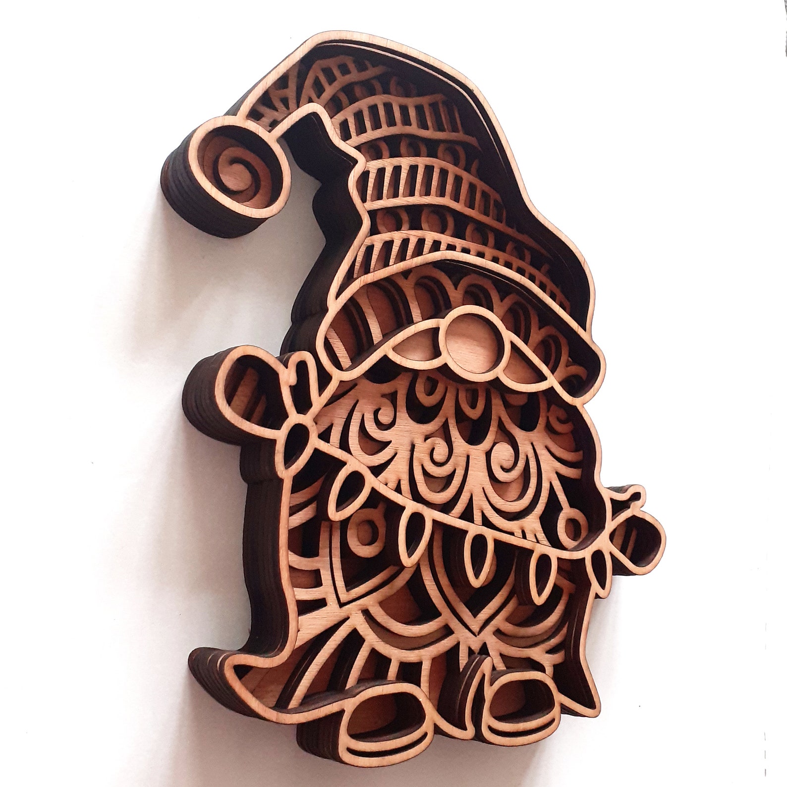 Layered Christmas Gnome 3d Multi Layer Mandala Laser Cut File Glowforge ...