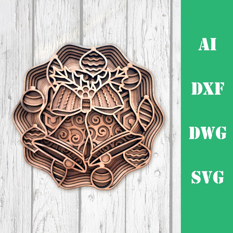 Christmas Bundle 4 3d Layered 5 Designs Mandala Multi Layer Laser Cut ...