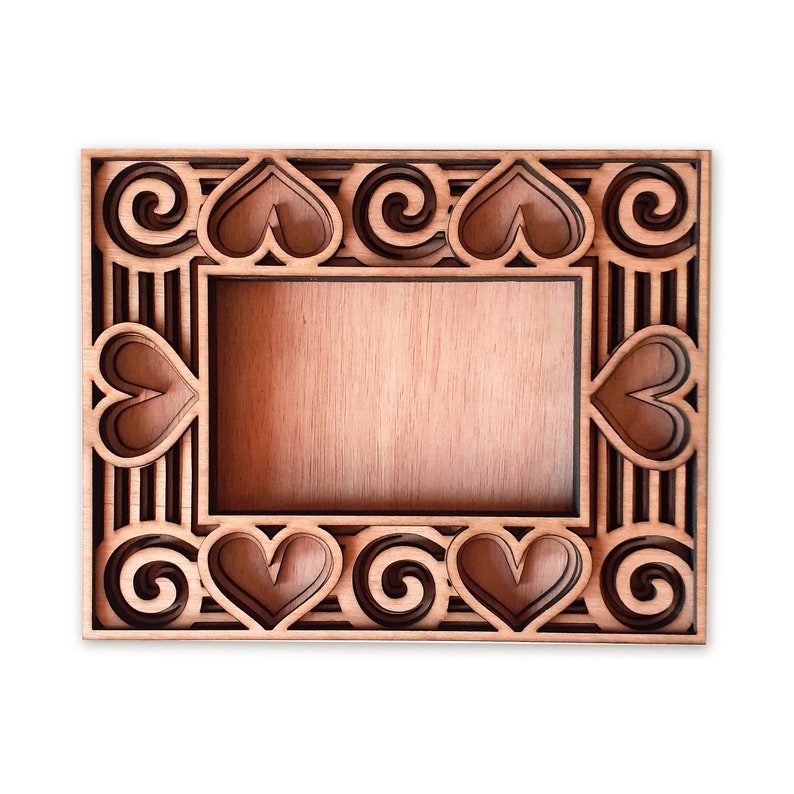 Download Photo frame hearts Valentine 3D multi layer mandala laser ...