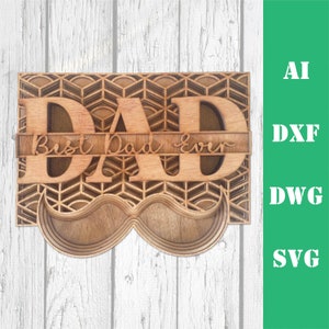 Bester Vater aller Zeiten, Multi-Layer-Mandala-Laser-cut-Datei, kommerzielle Nutzung, Wand Kunst Wohnkultur CNC download dxf svg ai dwg cricut 3d