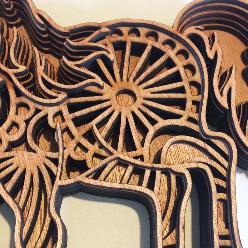 Download Cute unicorn multi layer mandala model laser cut file | Etsy
