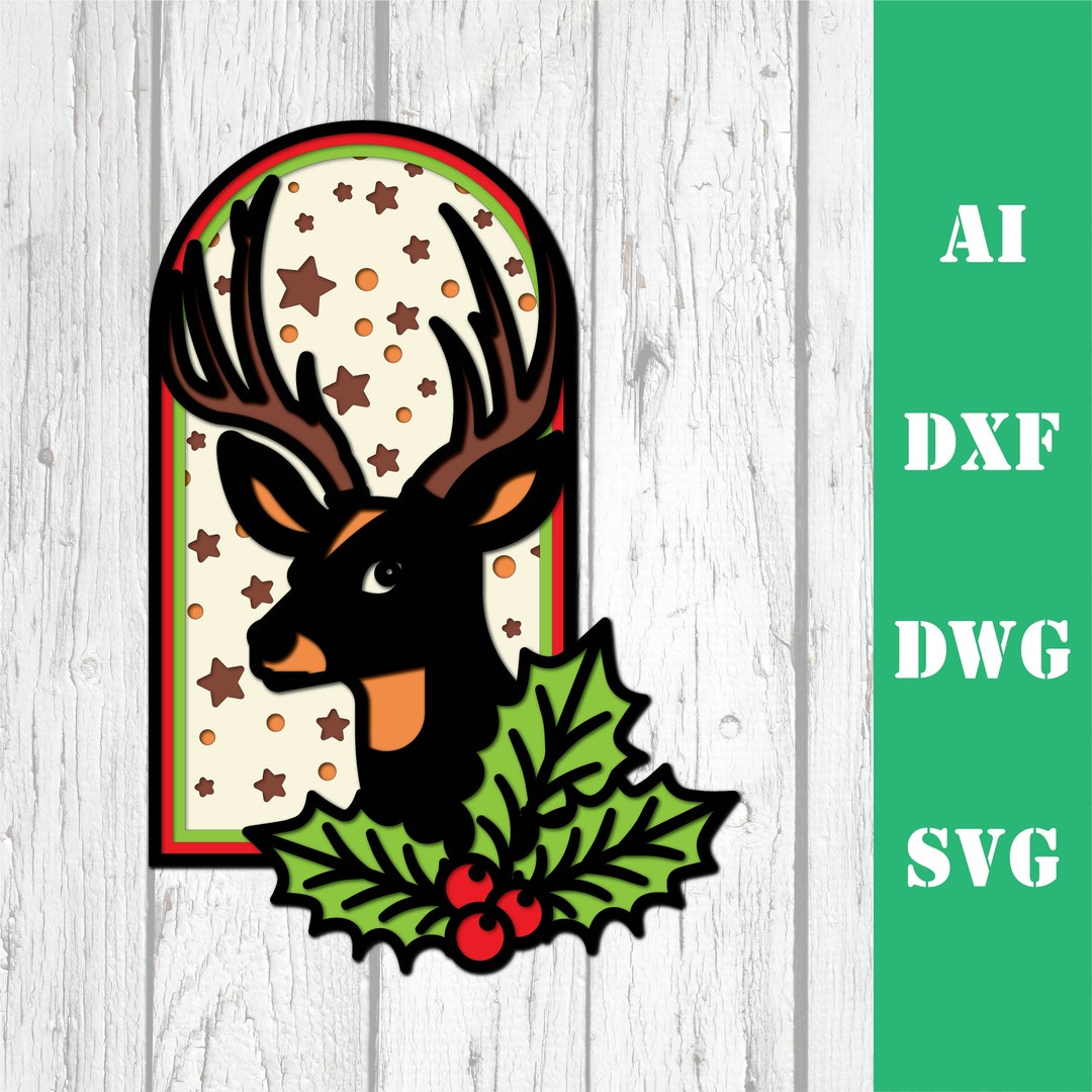 Reindeer Christmas Layered 3D Multi Layer Mandala Laser Cut File ...