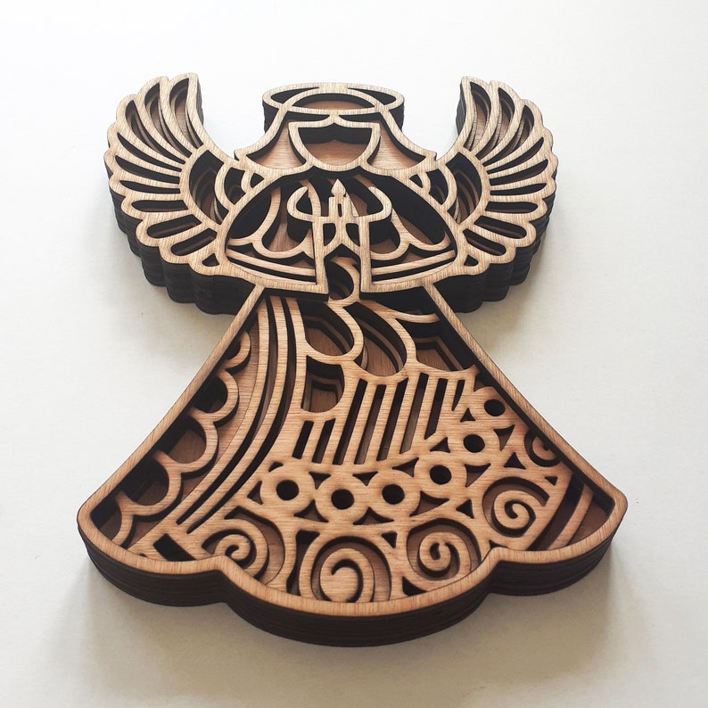 Download Layered Christmas angel 3d multi layer mandala laser cut ...