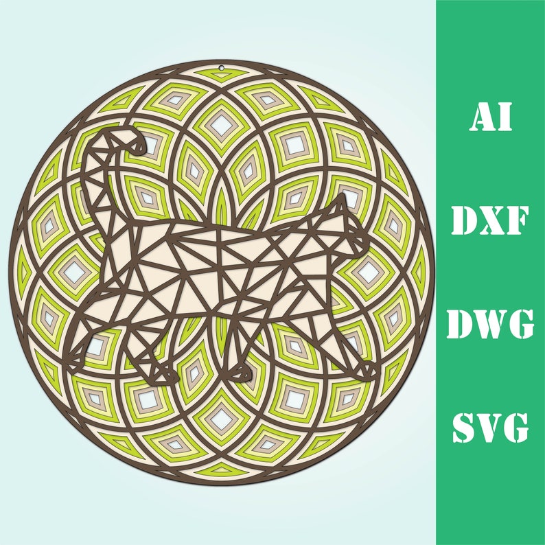 Clock wine o/'clock multi layer mandala model laser cut file commercial use wall art home decor CNC download dxf svg ai dwg cricut 3d