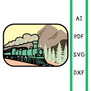 Tren en capas modelo de mandala de múltiples capas archivos de corte láser, uso comercial arte de la pared decoración del hogar 3D CNC glowforce dxf svg ai pdf cricut paisaje