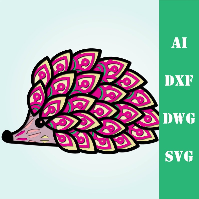 Download 3d mandala hedgehog Multi layer mandala model laser cut ...