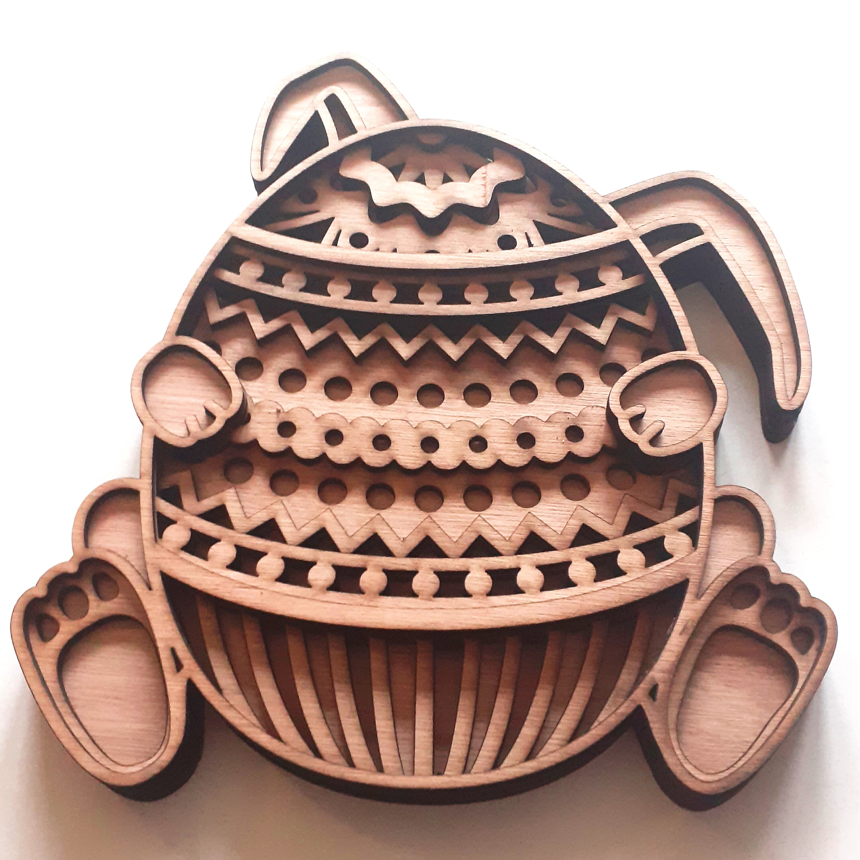 Easter Egg With Bunny Ears 3D Layered Multi Layer Mandala Laser Cut ...