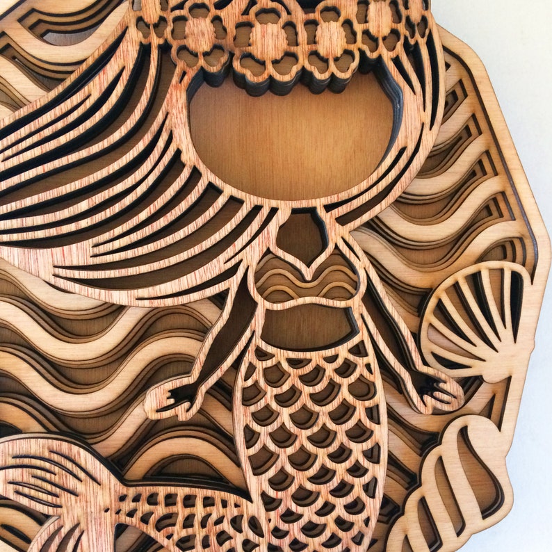 Download Cute mermaid ocean multi layer mandala model laser cut ...