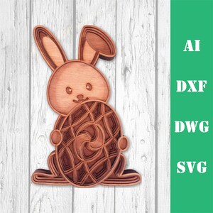 Osterhase Multi-Layer-Mandala-Modell Laser geschnitten Datei, kommerzielle Nutzung, Wand Kunst Wohnkultur CNC download dxf svg ai dwg cricut 3d