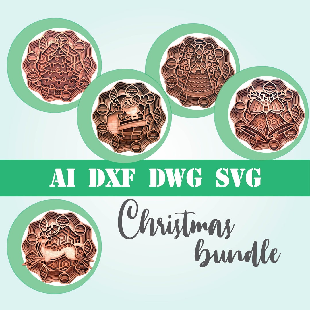 Christmas Bundle 4 3d Layered 5 Designs Mandala Multi Layer Laser Cut ...
