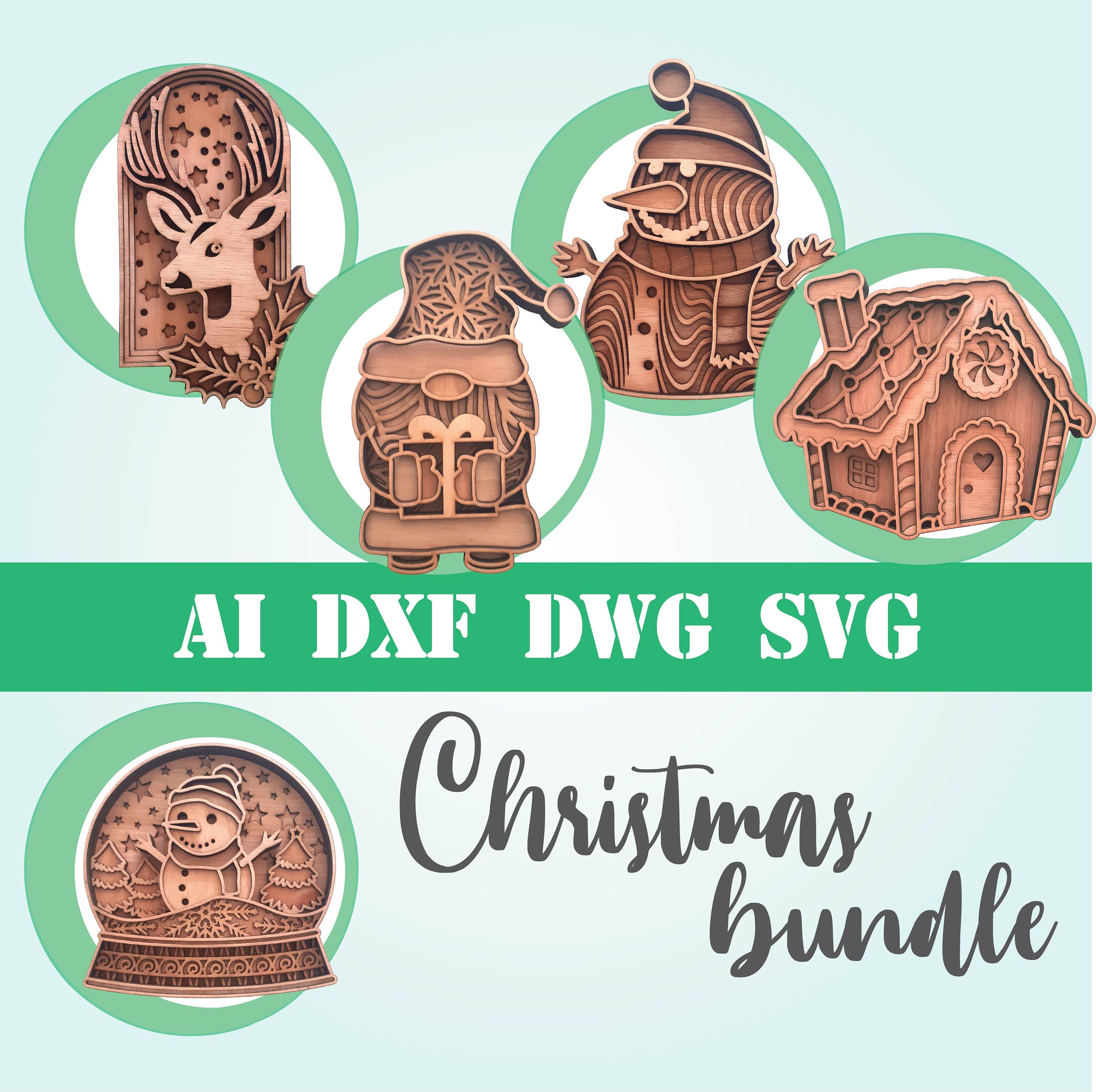 Christmas Bundle 6 Layered 5 Designs Mandala Multi Layer Laser Cut ...