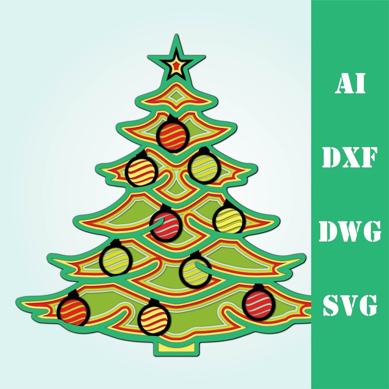 Download Christmas tree multi layer mandala laser cut file ...