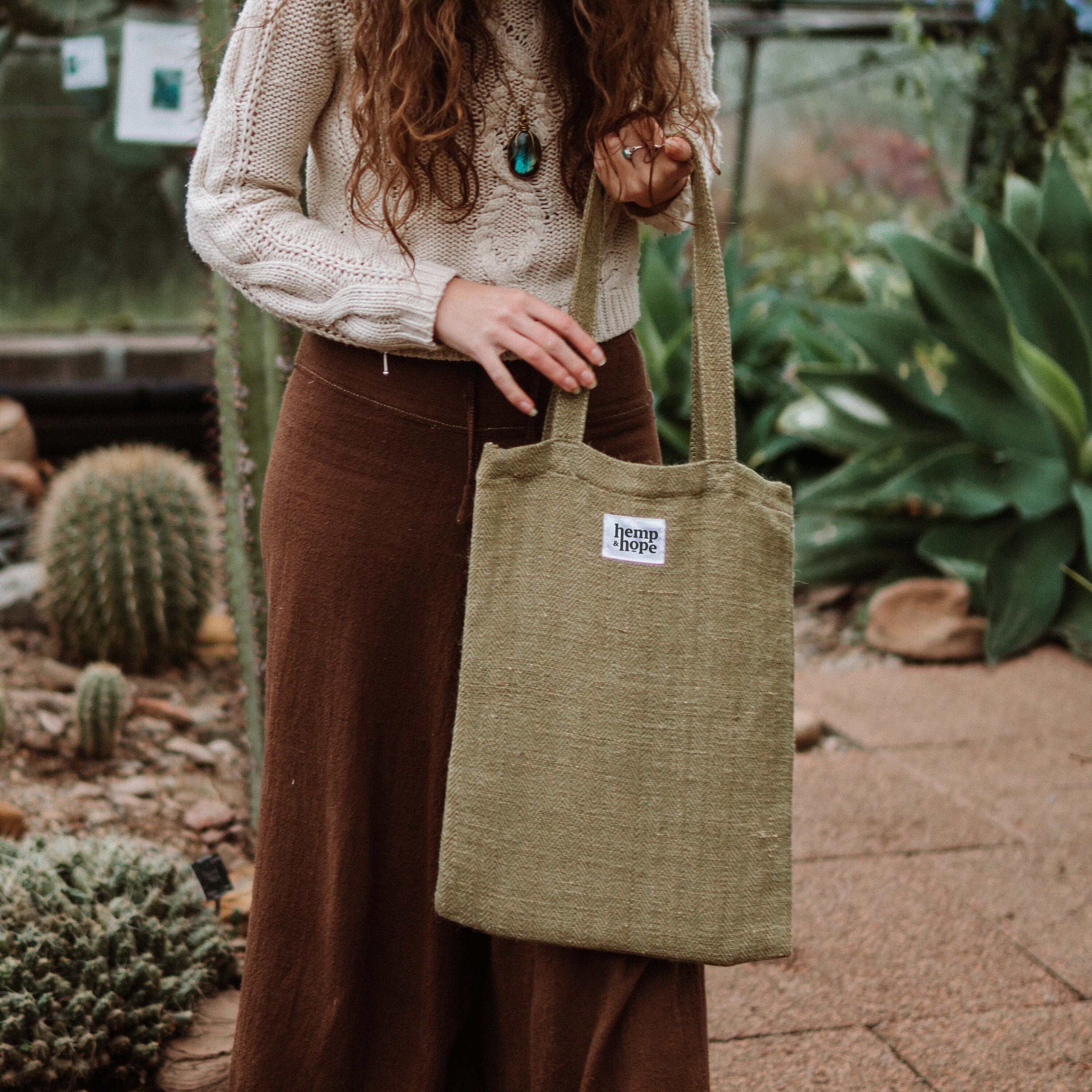 Hemp Tote Bag Green Etsy