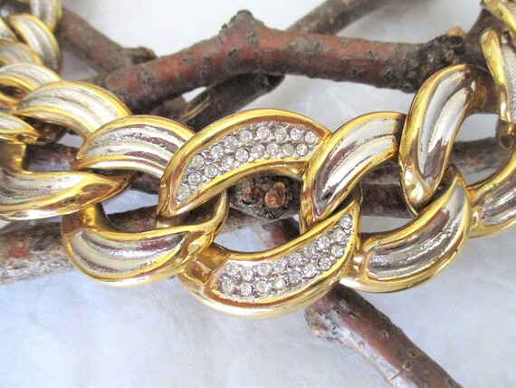 Vintage 1980’s Golden Cuban Curb Link Chain with … - image 5