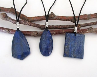 Lapis Lazuli Natural Gemstone Energy Pendant Necklaces.  ER544-A / B / C / E