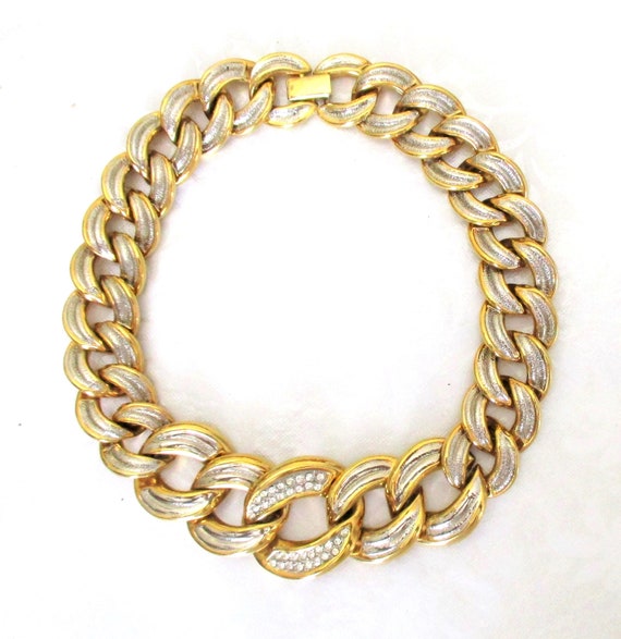 Vintage 1980’s Golden Cuban Curb Link Chain with … - image 3