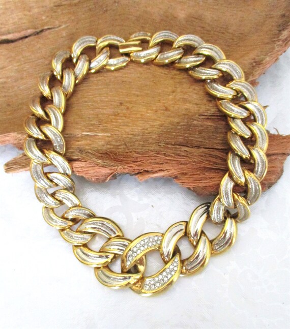 Vintage 1980’s Golden Cuban Curb Link Chain with … - image 4