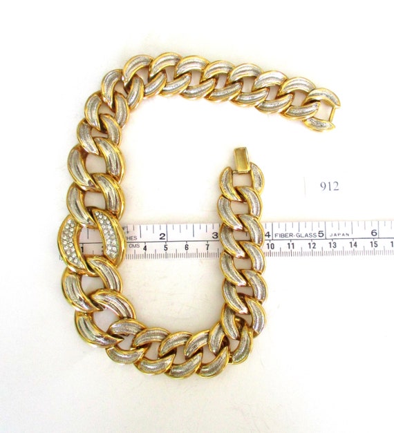 Vintage 1980’s Golden Cuban Curb Link Chain with … - image 6