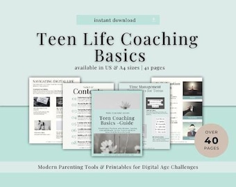 Teen Life Coaching Basics: Modern Parenting Workbook (Digital Download)