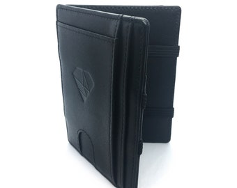 MAGIC WALLET with coin compartment - genuine leather black - Classic