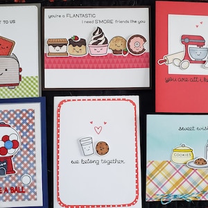 Joli ensemble de 6 cartes sur le thème de la nourriture