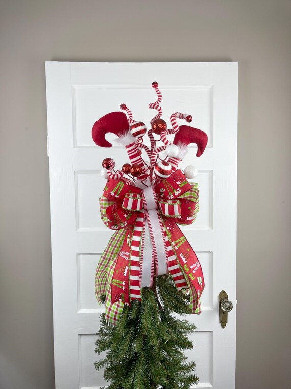 Elf Legs Christmas Tree Topper, Whimsical Tree Topper, Elf Legs