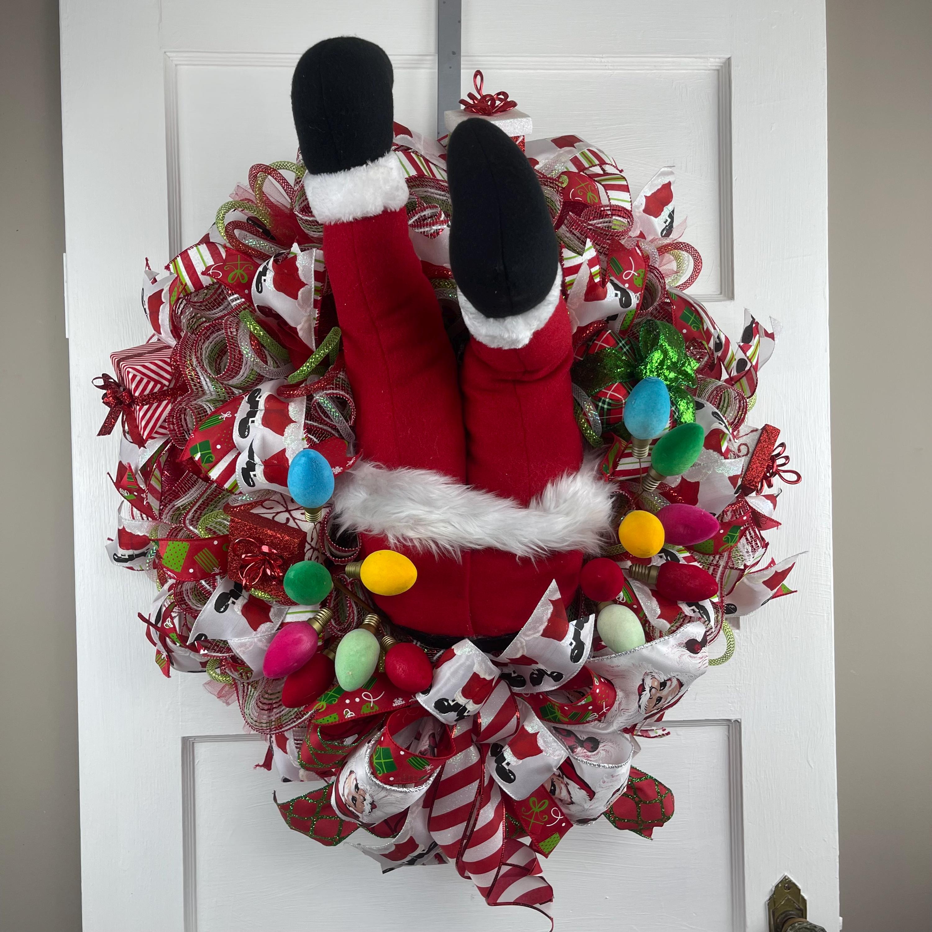 Santa Claus Christmas Wreath - Etsy, image size:3000x3000